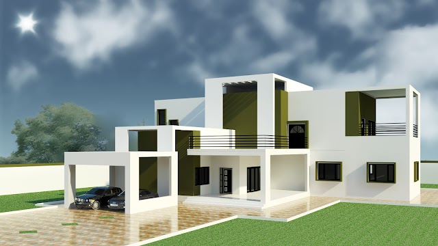 3D MODEL DRAWING DETAILS OF RESIDENTIAL HOUSE [RVT]