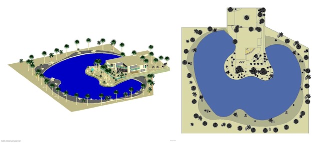 3D Club Swimming Pool Dwg File