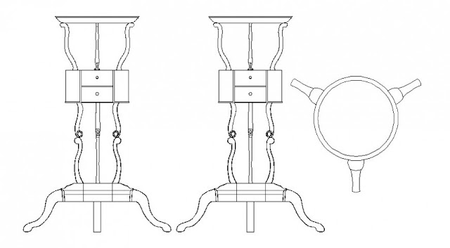 DRAWING 2D VIEW OF TRADITIONAL TABLE AUTOCAD SOFTWARE FILE