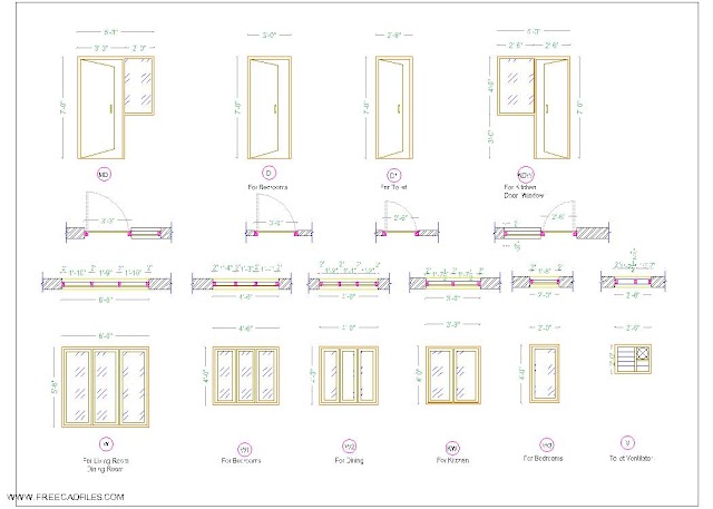 House Door And Window CAD Blocks