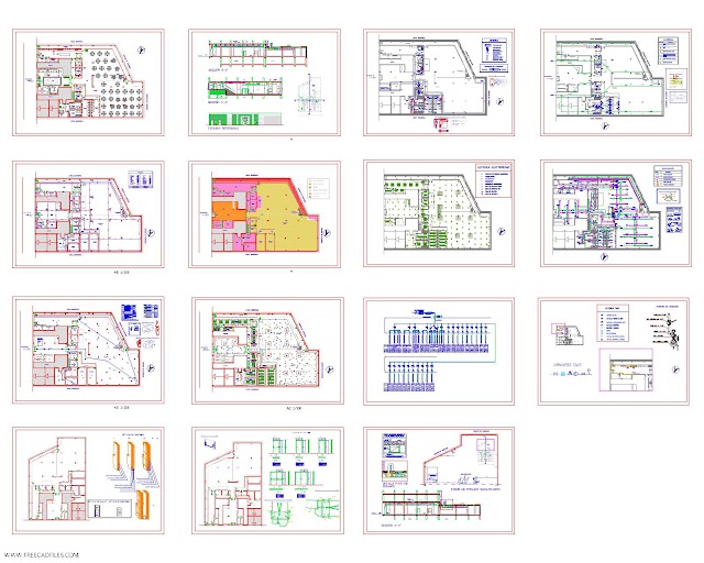 Restaurant project, 900 m2 DWG