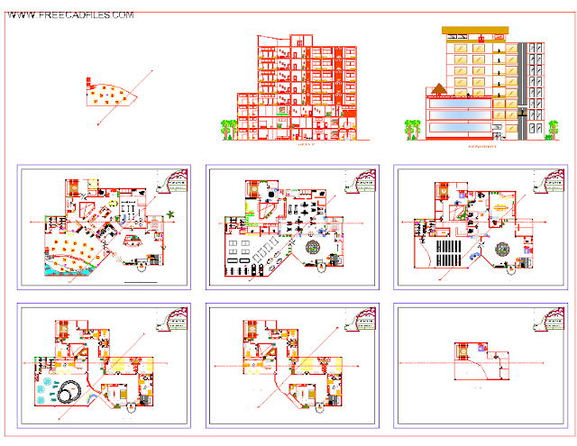 3 Star Hotel Dwg Drawing