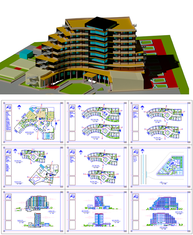 5 Star Hotel Plan [2d, 3d, DWG]