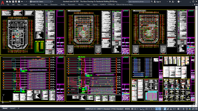 Fire Alarm Drawings For Residential Building [DWG]