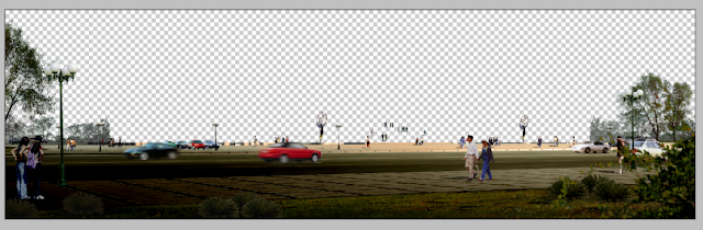 GROUND AND ROAD DETAIL 3D MODEL ELEVATION PHOTOSHOP FILE