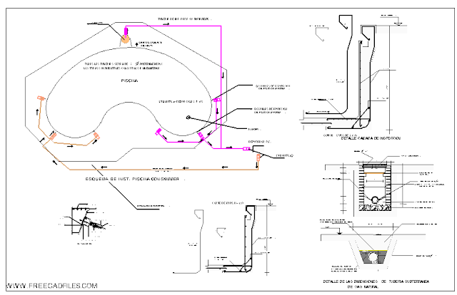 Installing a Pool ,All Steps [DWG]