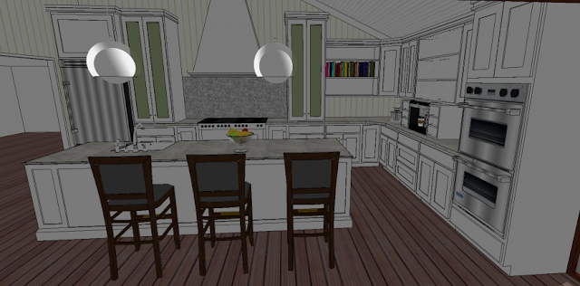 INTERIOR DESIGN OF DINING AREA LAYOUT SKETCH-UP FILE