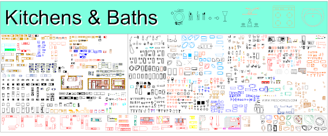 Kitchens and Baths Blocks DWG