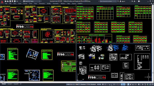 Medical Furniture and Equipment Blocks [DWG]