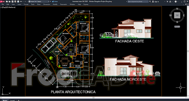 Modern Bungalow Project [DWG]