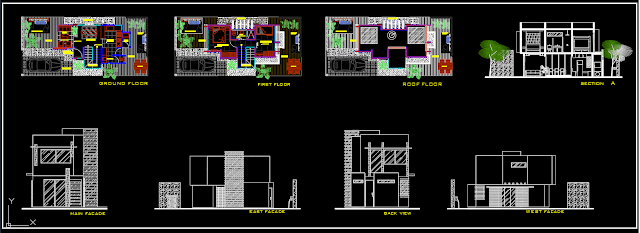 Modern Duplex House With a Garden [DWG]