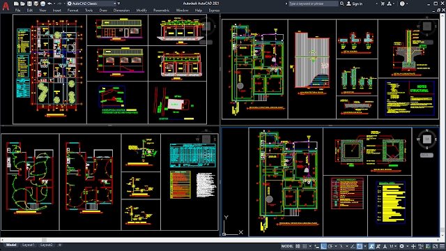 Modern House of 127 sqm, One Floor [DWG]