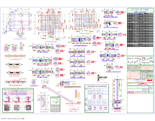 One family housing structural plans and architecture DWG