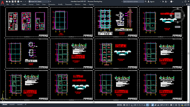 RCC Frame Structure House Plan [DWG]