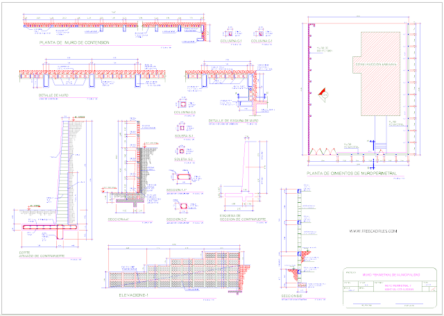 Retaining wall design DWG