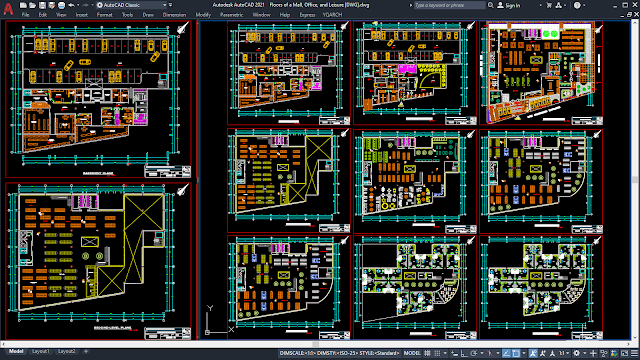 Shopping  Mall, Office, and Leisure [DWG]