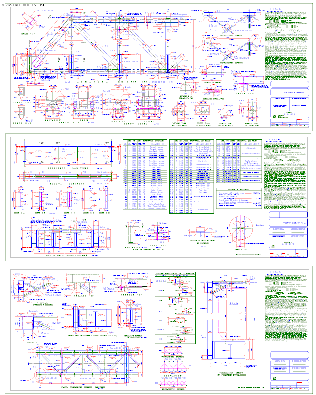 Steel Truss Railway Bridge Elevation and Section Details DWG