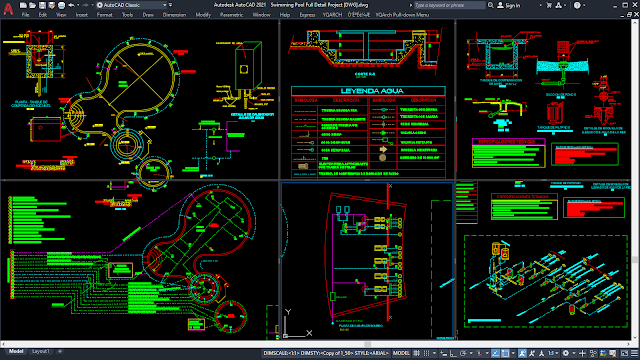 Swimming Pool Full Detail Project [DWG]