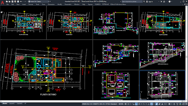 Three Levels House 20X11m² [DWG]