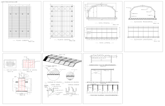 Shed with profiles in cyu. DWG