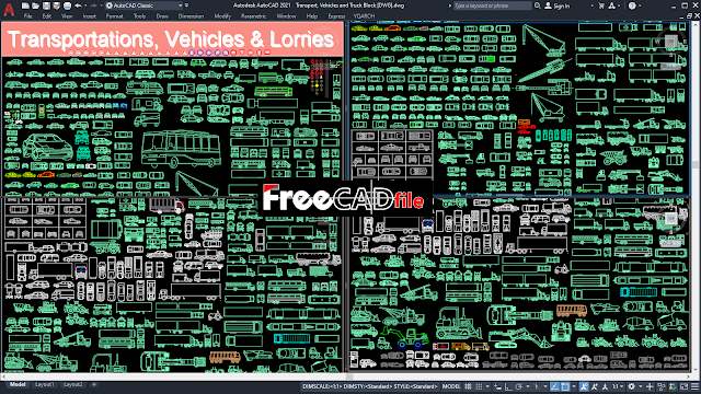 Transport, Vehicles and Truck Block [DWG]