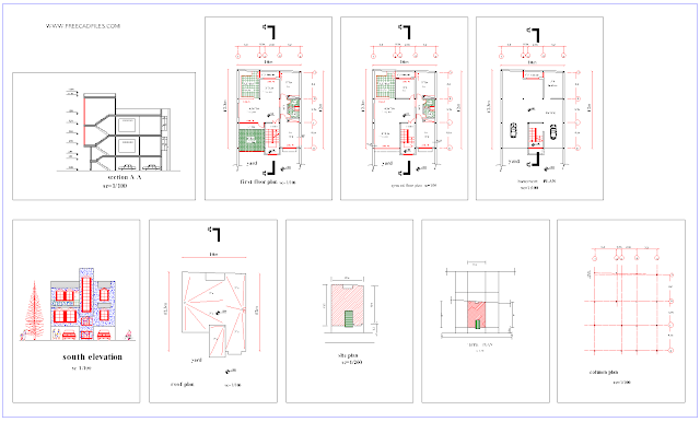 Two-storey house of 120 sq.me 10 * 12 DWG