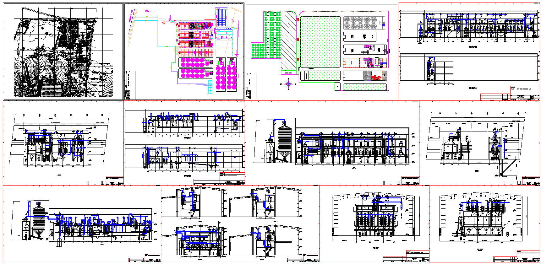 Grain mill plant designs [DWG, PDF]