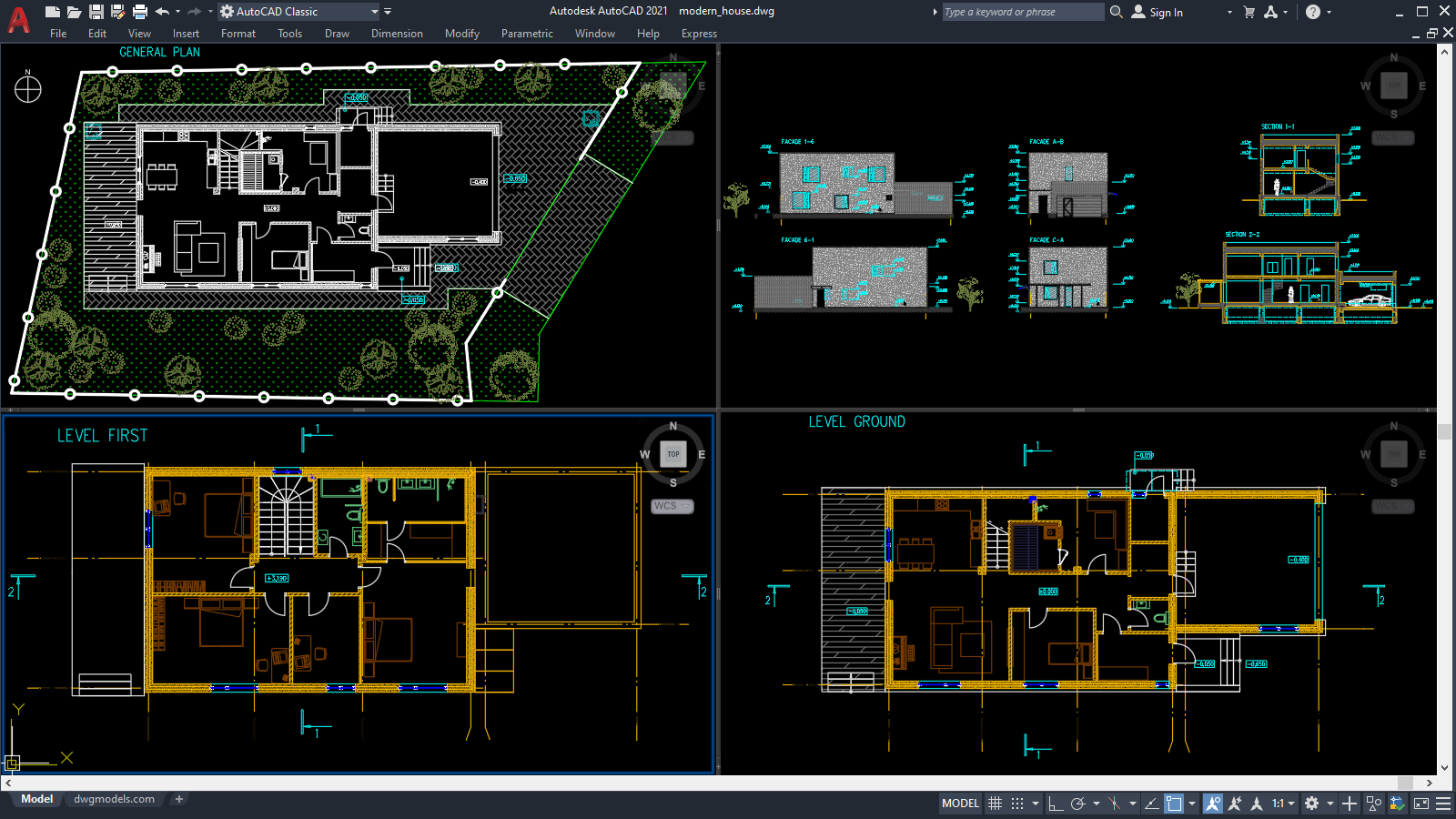 Modern House Plan [DWG]